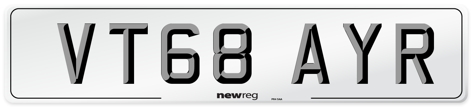 VT68 AYR Number Plate from New Reg